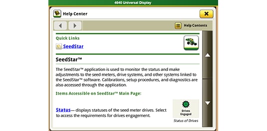 Screenshot der integrierten CommandArm™ Bildschirmhilfe