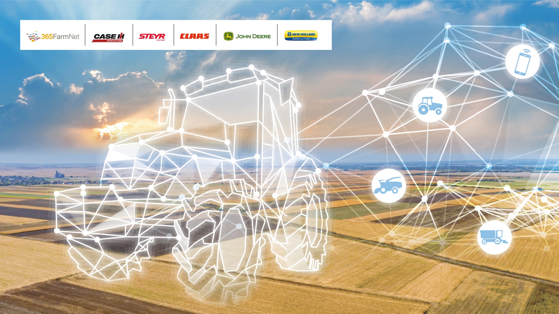 DataConnect ist eine Zusammenarbeit zwischen CNH Industrial, John Deere, CLAAS und 365FarmNet,  um Landwirten und Lohnunternehmern zu ermöglichen, alle ihre Fahrzeuge innerhalb einer digitalen  Plattf